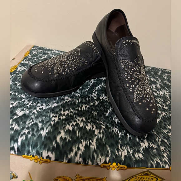 Rare Gianni Versace Medusa Head Studded Full grain Leather Loafers shoes - Picture 5 of 12